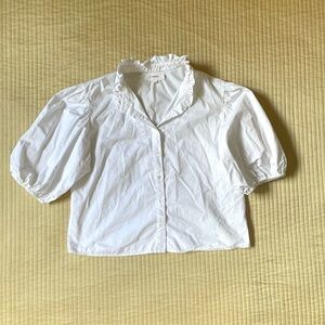 Xirena white medium button front blouse
